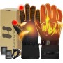 BIAOQINBO Guantes calefactables con Baterías de 5000mAh*2, 3 Temperatura Ajustables Guantes Calientes Eléctricos