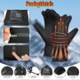 BIAOQINBO Guantes calefactables con Baterías de 5000mAh*2, 3 Temperatura Ajustables Guantes Calientes Eléctricos