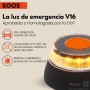 SOOS Luz Emergencia Coche Homologado DGT, con SIM y Datos Pagados hasta 2038, Baliza v16 Homologada dgt con Geolocalizador,