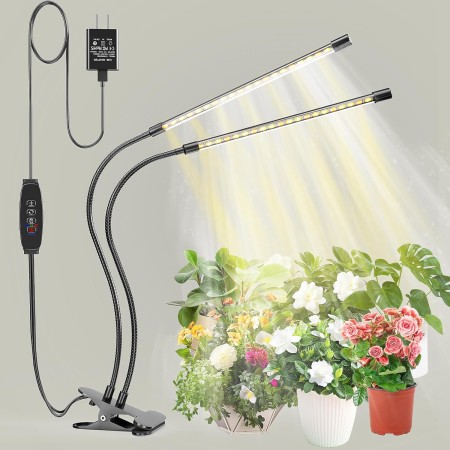 bseah - Luz de cultivo de plantas para plantas de interior, luz de crecimiento de espectro completo, 3 modos y regulable de 10