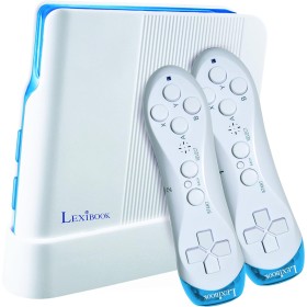 LEXIBOOK JG7425 Consola de Videojuegos, 221 Juegos y Controladores inalámbricos, Blanco/Azul