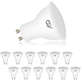 GY 12 bombillas LED GU10, 8W equivalentes a 80W, blanco neutro 4000K, 800 lúmenes, larga duración, bajo consumo, aptas para