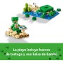 LEGO Minecraft La Casa-Tortuga de la Playa, Juguete de Construcción con Accesorios, Minifiguras de Personajes y Figuras del