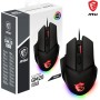 MSI Clutch GM08 - Ratón para Videojuegos (USB simétrico, LED Rojo, Sensor óptico Paw 3519, conmutador de hasta 10 ml de Clic,