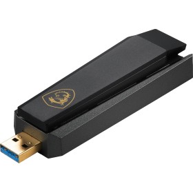 Msi AXE5400 WiFi 6E Adaptador USB Tri-Band, WLAN hasta 5400 Mbps (6GHz, 5GHz, 2.4GHz Inalámbrico), USB 3.2 Gen 1 Tipo-A,