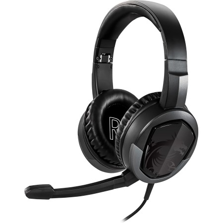 MSI IMMERSE GH20 GAMING HEADSET - Auriculares Estéreo, Diseño Ligero y Plegable, Drivers Neodimio 40mm, Micrófono Ajustable,