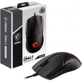 MSI CLUTCH GM41 LIGHTWEIGHT V2 Gaming Mouse -Sensor Óptico 16000 DPI, Diseño Simétrico, Interruptores OMRON 60M+ Clics,