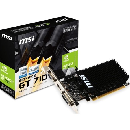 MSI V809-2000R NVIDIA GeForce GT 710 2GB - Tarjeta gráfica (Pasivo, LP/ATX, GDDR3, PCI Express x8 2.0)