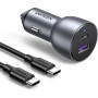 UGREEN 52,5W Cargador de Coche, USB C/A Carga Rápida Car Charger Tipo C Compatible con iPhone16 15 14 Plus MAX, Galaxy S24 S23