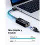 UGREEN Adaptador USB 3.0 a Ethernet 1000Mbps, Tarjeta de Red RJ45 Gigabit Convertidor LAN Compatible con Consola Switch Xiaomi