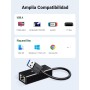 UGREEN Adaptador USB 3.0 a Ethernet 1000Mbps, Tarjeta de Red RJ45 Gigabit Convertidor LAN Compatible con Consola Switch Xiaomi