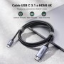 UGREEN Cable USB C a HDMI 4K@60Hz USB3.1 Tipo C a HDMI Adaptador Para Thunderbolt 4 3 Compatible con Macbook Pro 2023 Air iPad