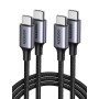 UGREEN 2Pack Cable USB C 60W PD 3.0, Tipo C Carga Rápida Nylon Compatible con iPhone 16/15 Plus Pro Max, Galaxy S24 S23 S22 A53,