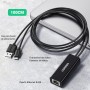 UGREEN Adaptador Micro USB a Ethernet RJ45 Convertidor de Red LAN 100Mbps Conversor con Cable de Carga 1M Compatible con TV