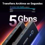 UGREEN 4 Puertos USB 3.0 Switch 2 Entradas y 4 Salidas con 2 Cable para Compartir 4 Dispositivos de Teclado, Ratón, Memorias,