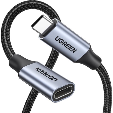 UGREEN Cable de Extensión USB C 3.2 Gen 2 10Gbps Vídeo 4K@60Hz, Alargador Tipo C Thunderbolt 3 Carga Rápida 100W, Compatible con