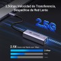 UGREEN Adaptador USB-C a Ethernet 2.5G Type C(Thunderbolt 4/3) a RJ45 2500 Mbps Tarjeta de Red Aluminio Compatible con iPhone 16