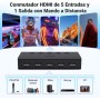 UGREEN HDMI Switch 4K 60Hz 5 Entradas 1 Salida 3D HDR CEC Conmutador con Mando a Distancia Compatible con PS5 PS4 Xbox One 360