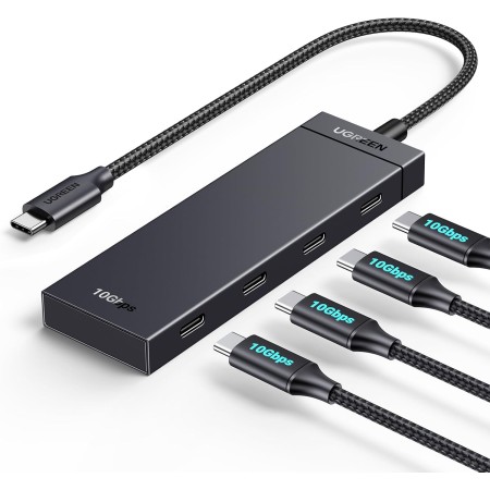 UGREEN 10Gbps Hub USB C 3.2 Gen 2 a 4 Puertos Tipo C Adaptador Multipuerto Compatible con iPhone 16 Plus MAX MacBook Pro Air