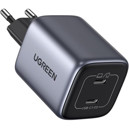 UGREEN Nexode Cargador Carga Rapida 45W GAN, Enchufe USB C Compatible con Samsung Galaxy S24 Ultra, S23, Pixel 8, iPhone 16 Plus