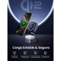 UGREEN MagFlow Cargador Inalámbrico Qi2 15W, Estación de Carga de Auriculares 2 en 1, Compatible con iPhone 16/15/14/13/12