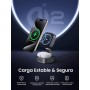 UGREEN MagFlow Cargador Inalámbrico Qi2 15W, Estación de Carga de Auriculares 2 en 1, Compatible con iPhone 16/15/14/13/12