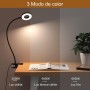 iZELL 23 LED Luz Lectura con Clip [3 Colores y 10 Brillos] Flexo LED Escritorio con Pinza 99.99% Bloqueo de Luz Azul Lámparas de