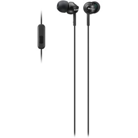 Sony MDR-EX110AP - Auriculares in-ear (con micrófono, control remoto integrado), Color negro, Alámbrico