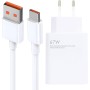 67W Xiaomi Cargador Rápido, Cargador Xiaomi 67W con Cable USB C de 2M, Turbo Carga Adaptador de Cargador para Xiaomi Redmi Note