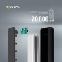 VARTA Batería Externa 20000mAh, Power Bank Power on Demand con 4 Puertos (1x Micro USB, 2X USB 3.0, 1x USB C), Compatible con