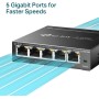 TP-Link TL-SG105E Unmanaged PRO Switch, 5 Puertos Gigabit Inteligente, Plug and Play, Gigabit Puerto, Caso Metal VLAN, QoS,