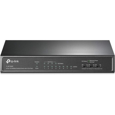 TP-LINK TL-SF1008P - Switch de Red (Auto MDI/MDI-X, 10/100 Mbps), Negro