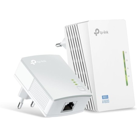 TP-Link - 2 Adaptadores de Comunicación por Línea Eléctrica (WiFi AV 600 Mbps, Extensor, Repetidores de Red, Amplificador y