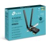 TP-Link AX3000 Adaptador PCIe Wi-Fi 6 Bluetooth 5.2 de doble banda con dos antenas, disipador de calor especializado, 1024-QAM,