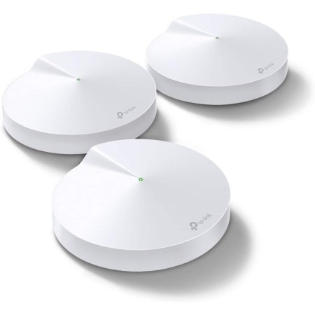 TP-Link Deco M5 (3-Pack) - AC1300 Wi-Fi Mesh, cobertura hasta 500 m², Doble Banda 2.4 GHz/5 GHz, 2 x puertos Gigabit por unidad,