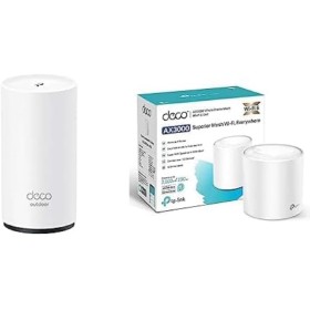 TP-Link Deco X50 para Exterior + Interior - Sistema WiFi 6 AI Mesh, AX3000 Doble Banda 2.4 GHz/5 GHz, Cobertura hasta 420 m2, 2X