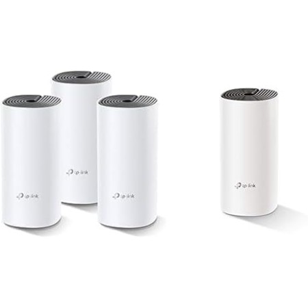 TP-Link Deco M4 (3-Pack) - Mesh Wi-Fi AC1200, Cobertura de hasta 370 m², se Adapta a Pisos y hogares & Deco M4 (1-Pack) - AC1200