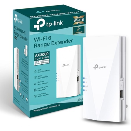 TP-Link Extensor de alcance Wi-Fi 6 de doble banda AX3000, amplificador/punto de acceso Wi-Fi de banda ancha con 1 puerto