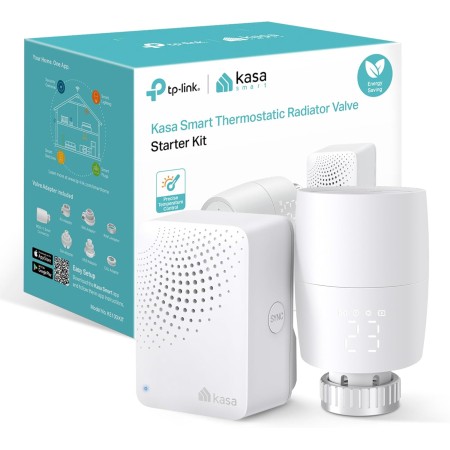 Termostato de radiador Inteligente TP-Link Kasa, con concentrador para hasta 32 radiadores, Ahorro de energía, Control Tiempo y