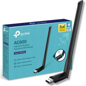 TP-Link AC600 High Gain USB Wi-Fi Dongle, Dual Band Wi-Fi Adapter with 5dBi Antenna for PC/Desktop/Laptop, Supports