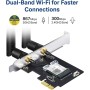 TP-LINK AX3000 Wi-Fi 6 Bluetooth 5.2 PCI Express Adapter with Two Antennas, Intel AX200, PCIe Network Interface Card for