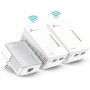 TP-Link - Amplificador WiFi Repetidores de Red, Adaptadores Internet por Línea Eléctrica PLC AV600+AC300, 5 Puertos, Cable