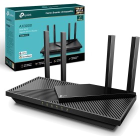 TP-Link Next-Gen Wi-Fi 6 AX3000 Mbps Gigabit Dual Band Wireless Router, OneMesh Supported, 1× USB 3.0 Port, Ideal for Gaming