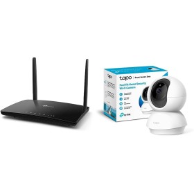 TP-Link Box 4G, Router 4G+ LTE Cat.6 300 Mbps WiFi AC 1200 Mbps & Tapo C210 - Cámara IP WiFi 360° Cámara de Vigilancia 2K (3MP)