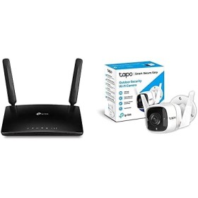 TP-Link Archer MR600 Router 4G + Advanced LTE CAT6, Wi-Fi AC1200 5GHz & 2.4GHz + TAPO Camara Vigilancia WiFi Exterior, 3MP Alta