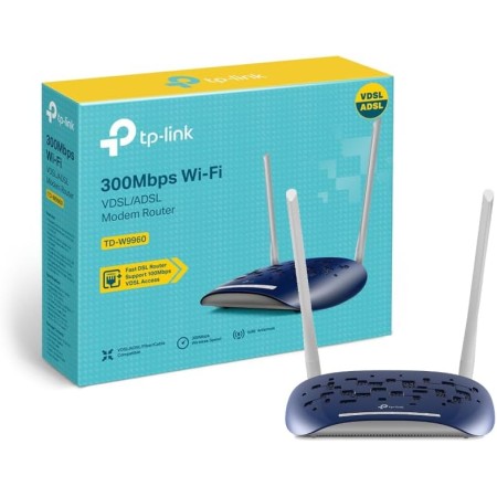 TP-Link 300 Mbps Wireless N VDSL/ADSL Modem Router, Single-Band, Broadband Speed Up To 100 Mbps, Versatile Connectivity, 4X Fast