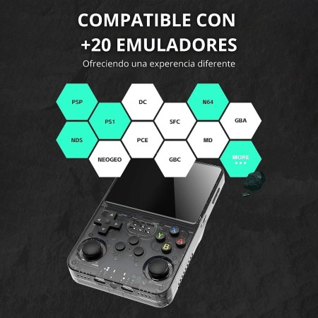 R36S Consola Retro Portatil con 25000 Juegos +25 Emuladores 128GB - Mini Consola Portatil, Consolas: PS1, PSP, N64, NDS... HD