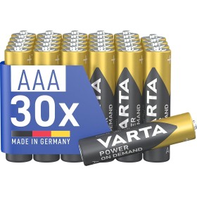 VARTA Pilas AAA, paquete de 30, Power on Demand, alcalinas, 1,5V, inteligentes, flexibles, para accesorios de ordenador,