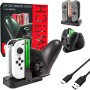 Orzly Switch Pro Controller Dock, Multi Estación de Carga [Luces LED Individuales y Cable USB TypeC] - para Cargar hasta Cuatro