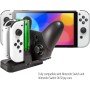 Orzly Switch Pro Controller Dock, Multi Estación de Carga [Luces LED Individuales y Cable USB TypeC] - para Cargar hasta Cuatro